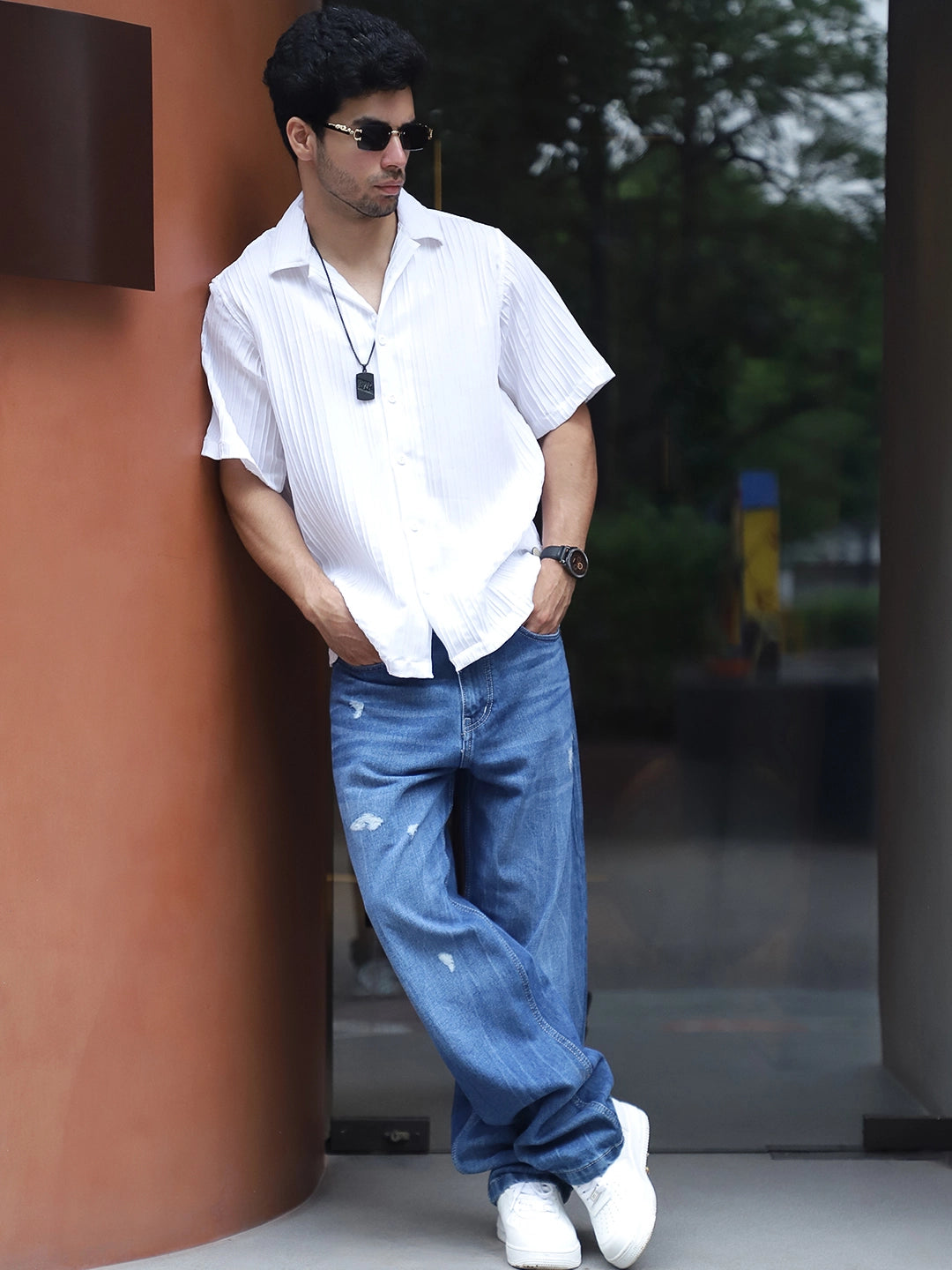 Lush White Half Sleeve Shirt