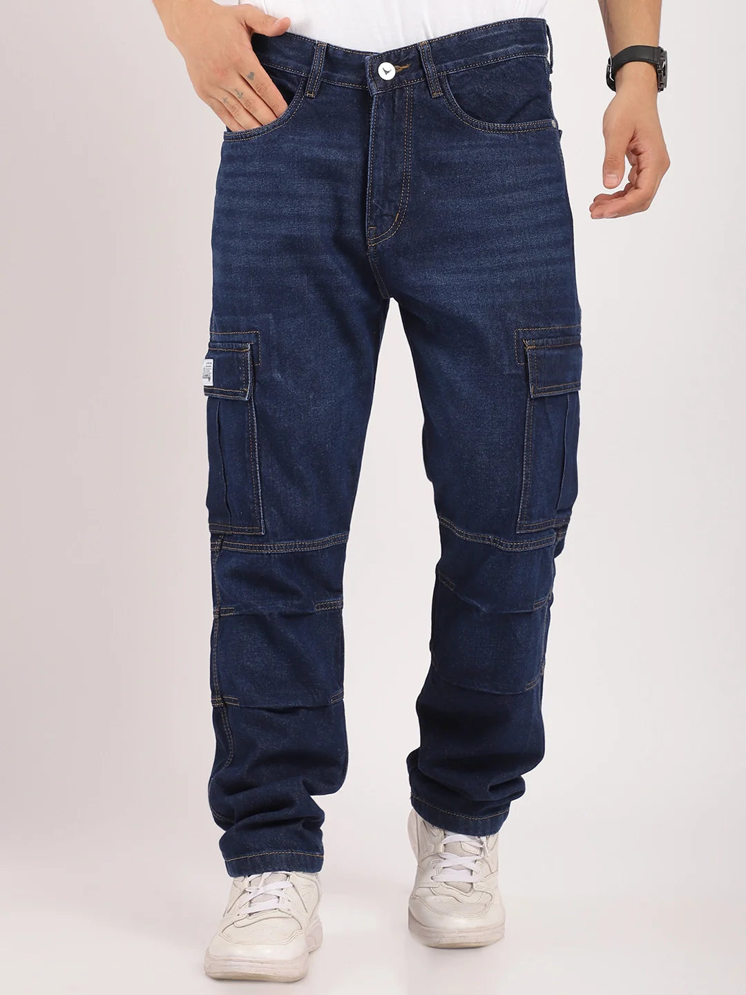Runway Rebel Dark Blue Denim Cargo