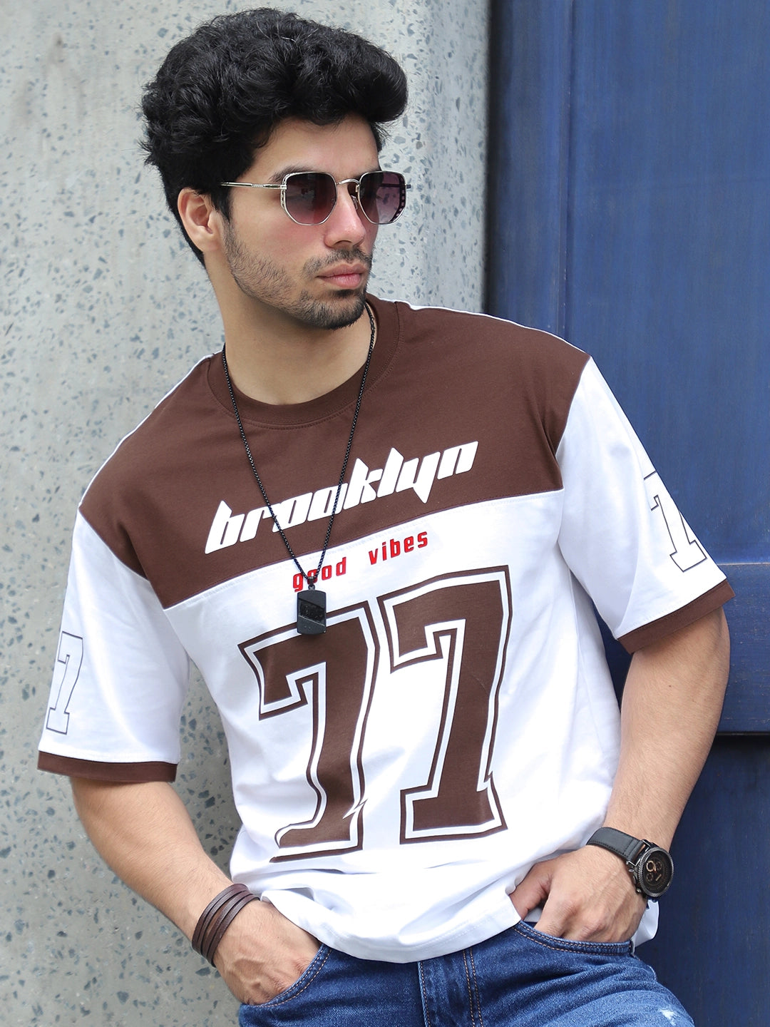 Bad Karma Mocha Brown Oversized Tee