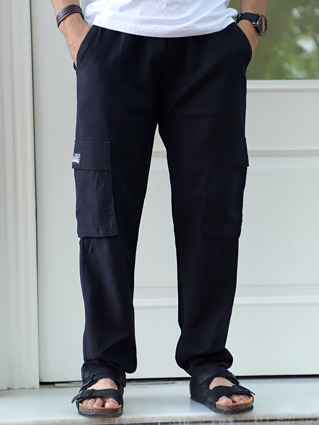 Desert Black Linen Cargo