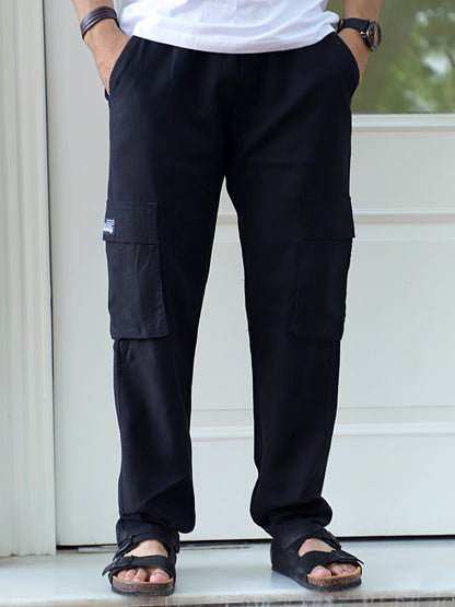Desert Black Linen Cargo