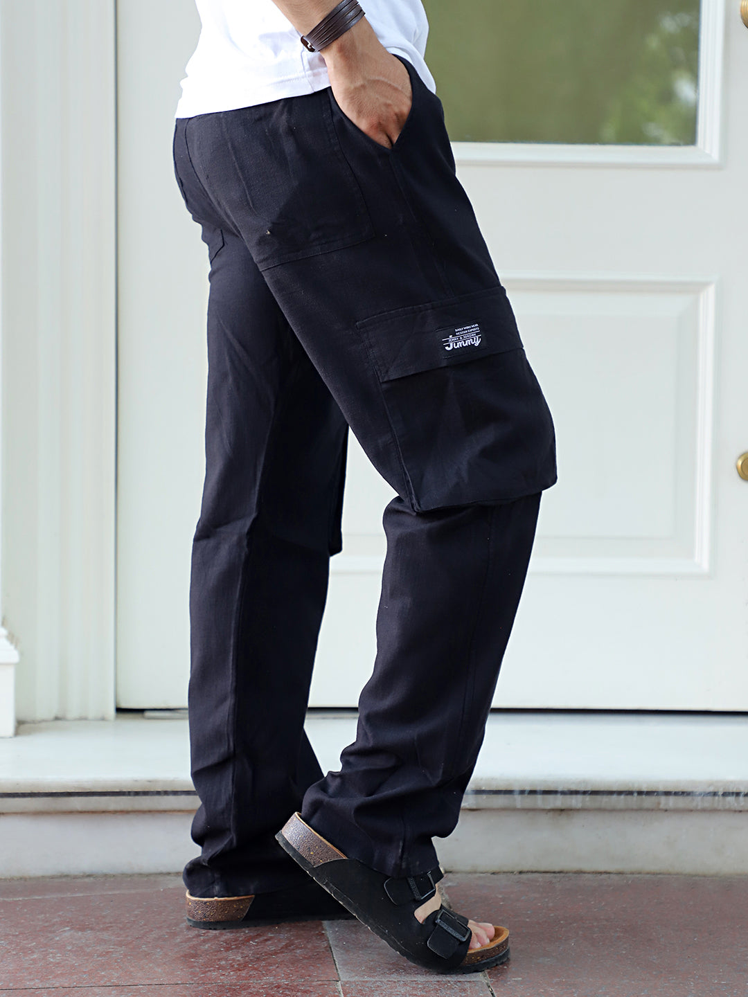 Desert Black Linen Cargo