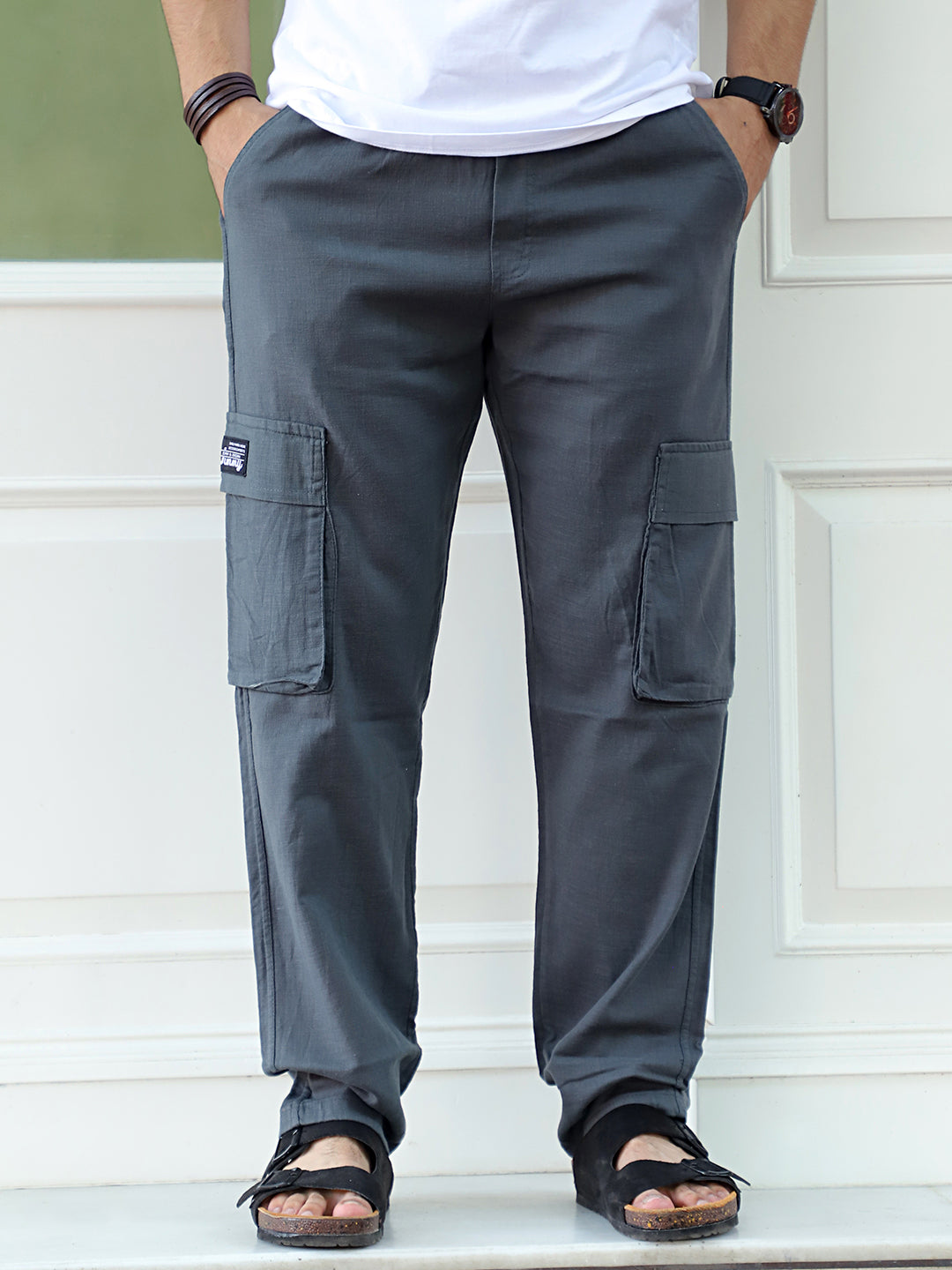 Desert Steel Grey Linen Cargo