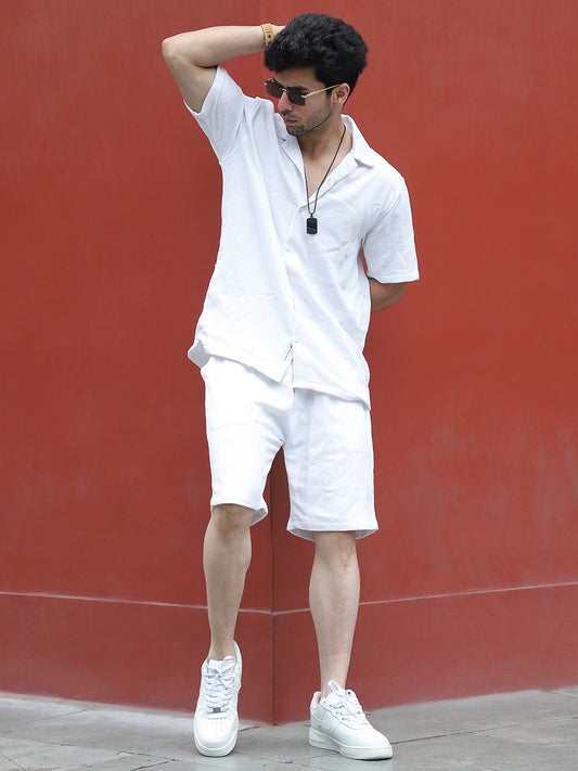 Minimalist Textured White Co-Ord Set