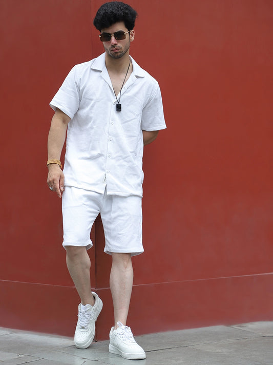 Minimalist Textured White Co-Ord Set