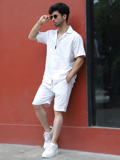 Minimalist Textured White Co-Ord Set