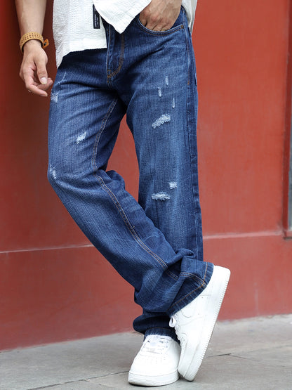 Oliver Dark Cobalt Blue Denim Straight Fit Jeans