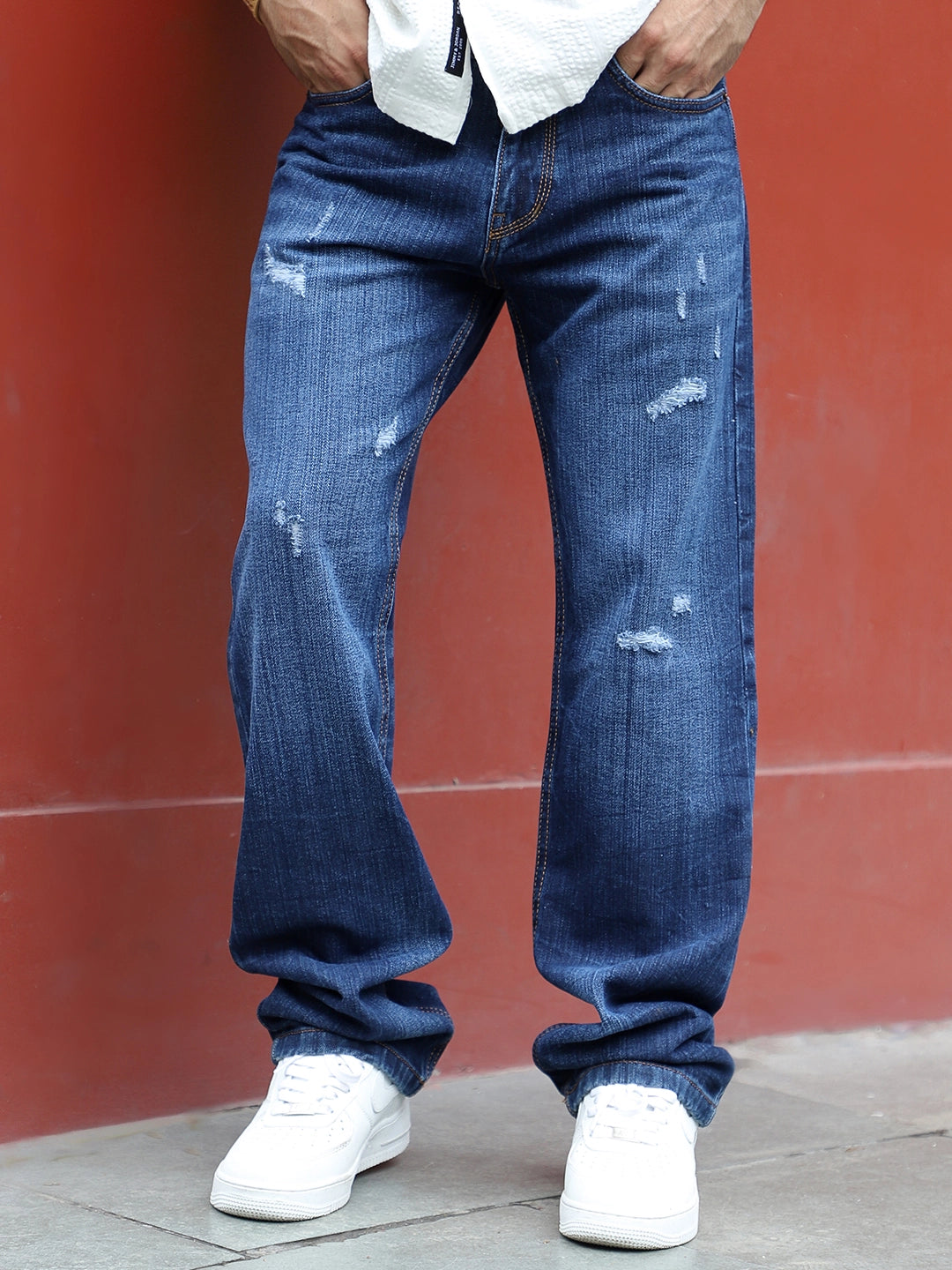 Oliver Dark Cobalt Blue Denim Straight Fit Jeans