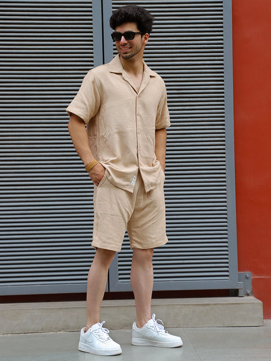 Minimalist Textured Beige Co-Ord Set