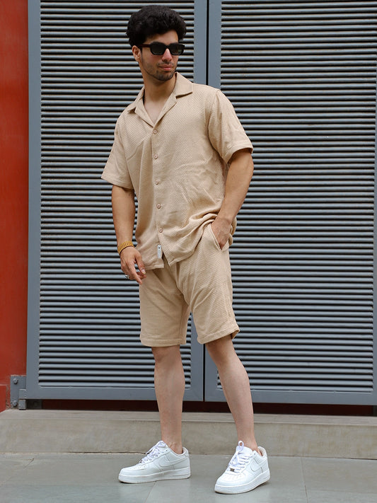 Minimalist Textured Beige Co-Ord Set