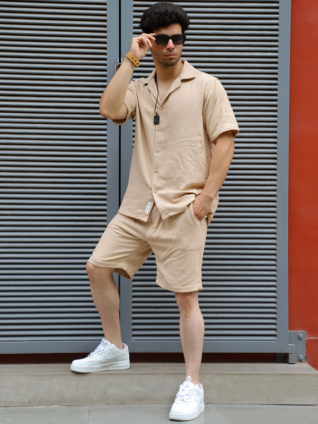 Minimalist Textured Beige Co-Ord Set