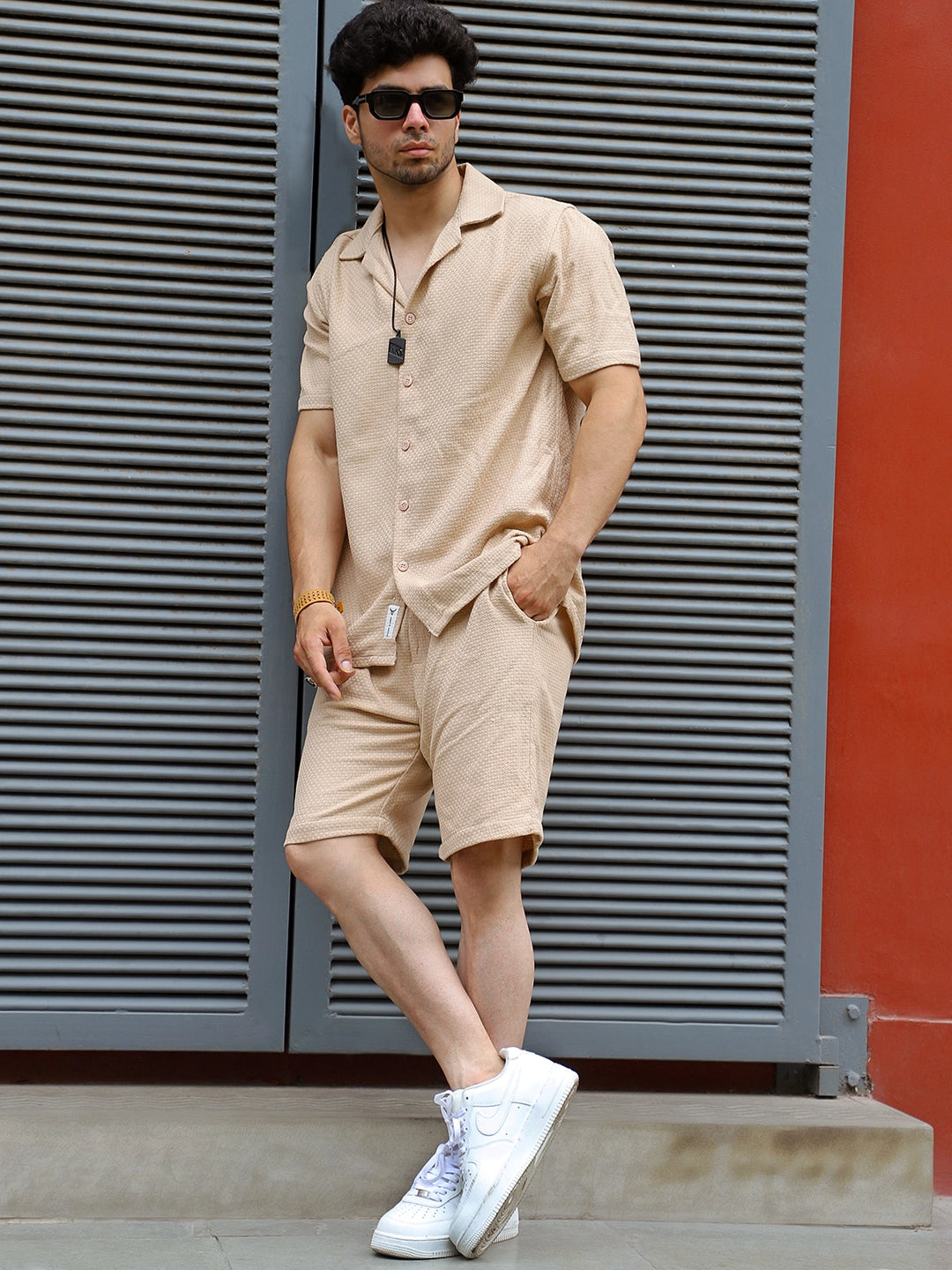 Minimalist Textured Beige Co-Ord Set