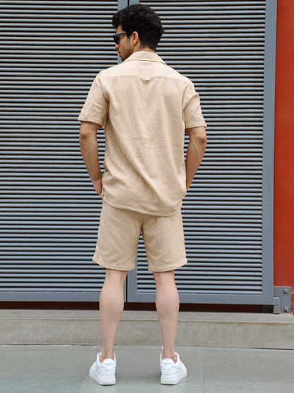 Minimalist Textured Beige Co-Ord Set