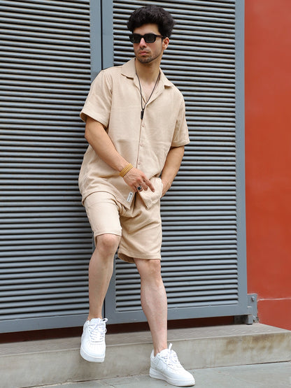 Minimalist Textured Beige Co-Ord Set
