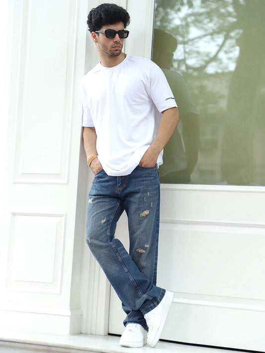 Oliver Cobalt Blue Denim Straight Fit Jeans