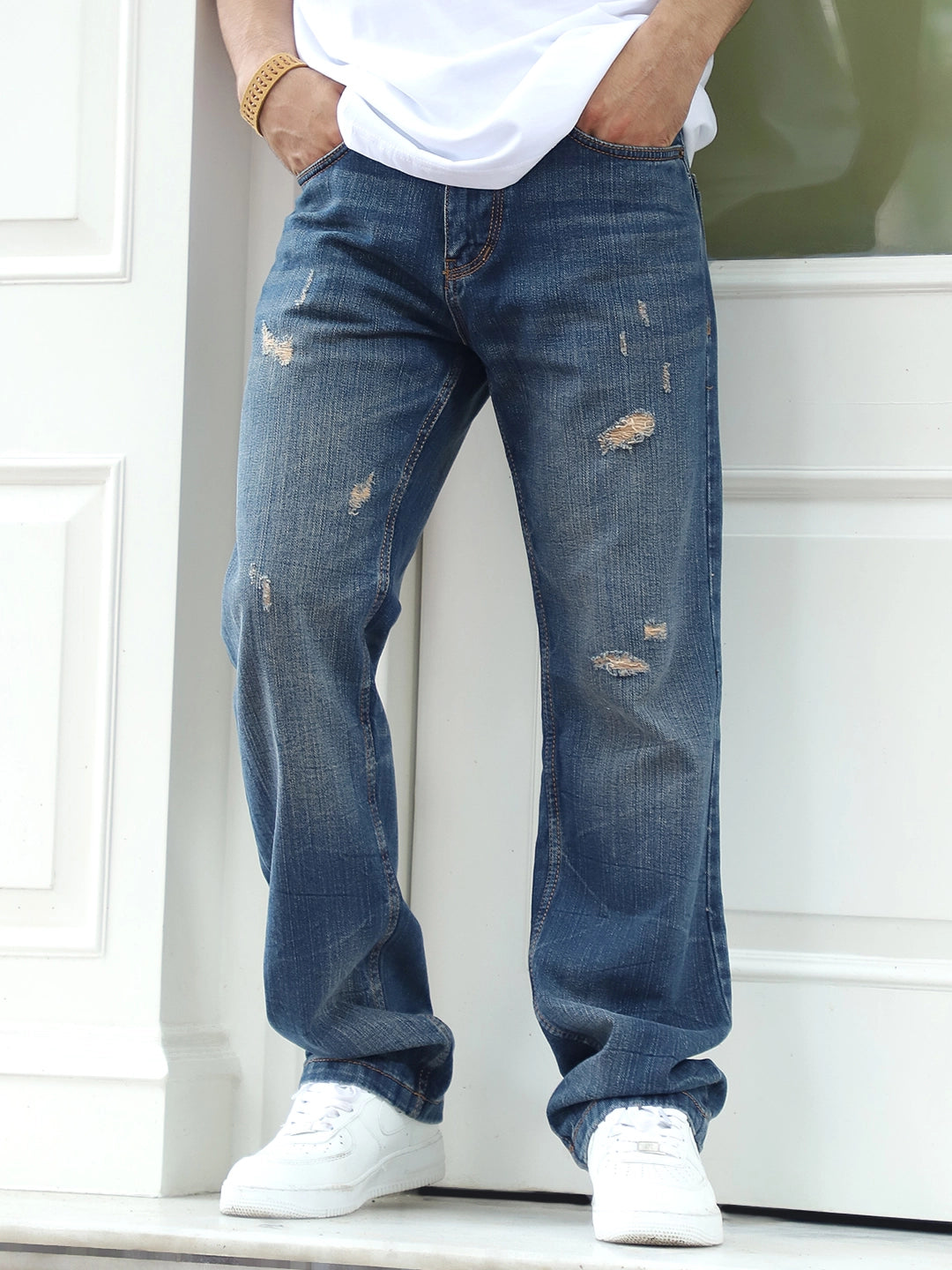 Oliver Cobalt Blue Denim Straight Fit Jeans