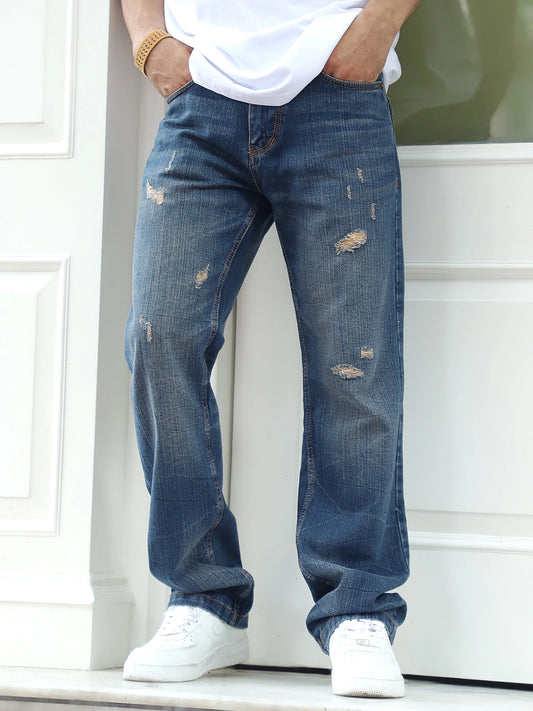 Oliver Cobalt Blue Denim Straight Fit Jeans