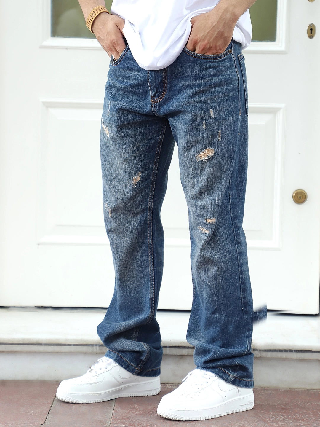 Oliver Cobalt Blue Denim Straight Fit Jeans