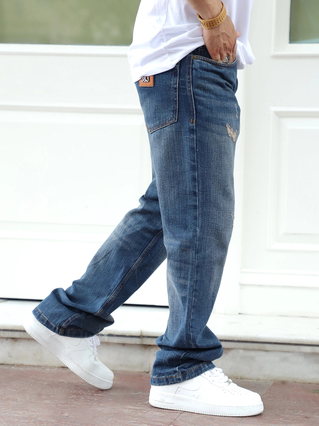 Oliver Cobalt Blue Denim Straight Fit Jeans