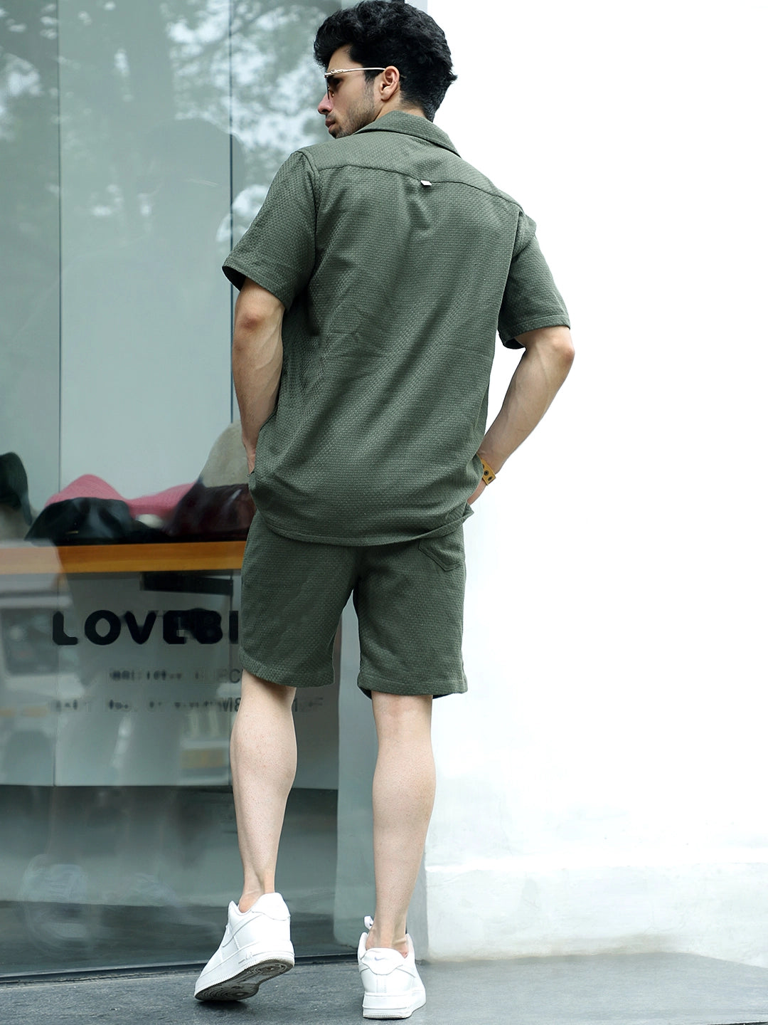 Minimalist Textured Dark Green Co-Ord Set