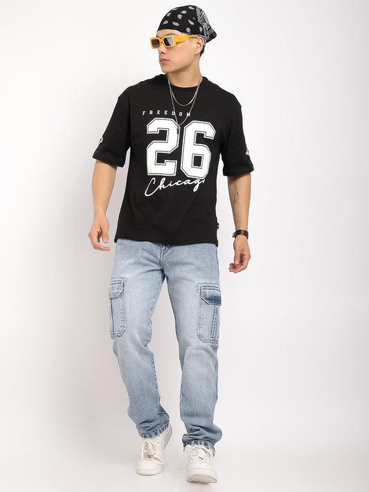 Caventor Ice Blue Baggy Fit Denim Cargo