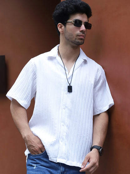 Lush White Half Sleeve Shirt