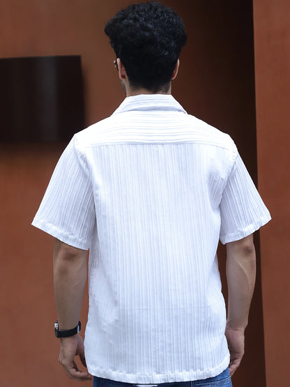 Lush White Half Sleeve Shirt