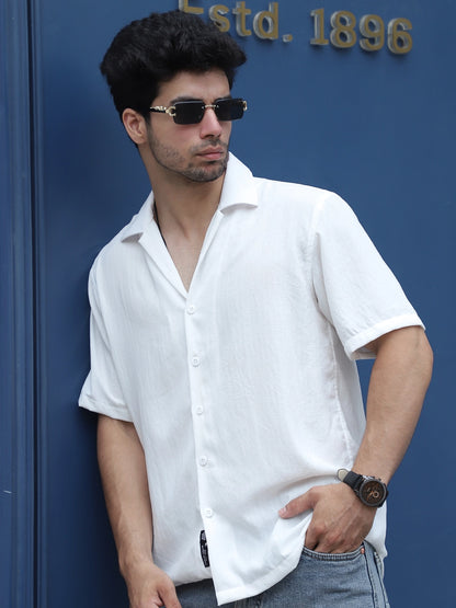Leafline White Half sleeve shirt