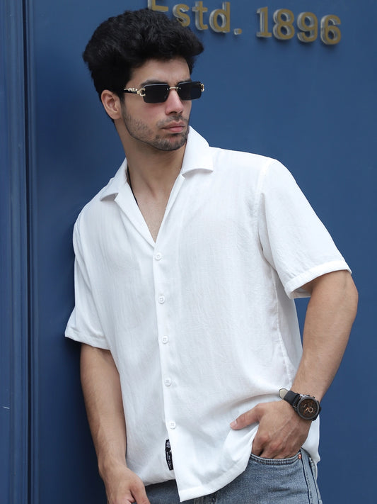 Leafline White Half sleeve shirt