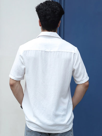 Leafline White Half sleeve shirt