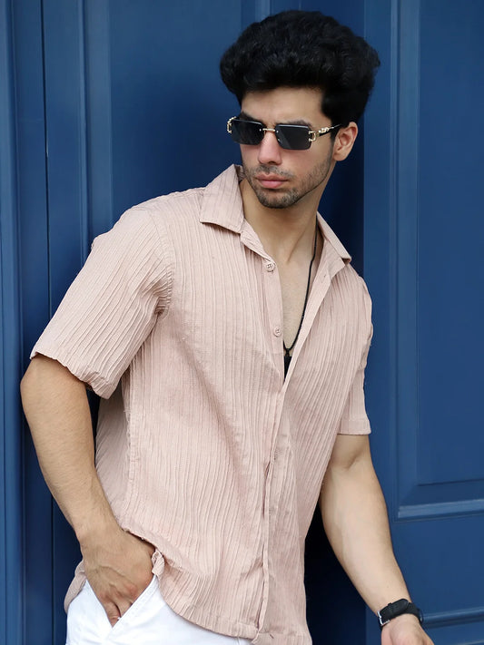 Lush Dusty Peach Half Sleeve Shirt