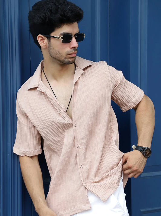 Lush Dusty Peach Half Sleeve Shirt