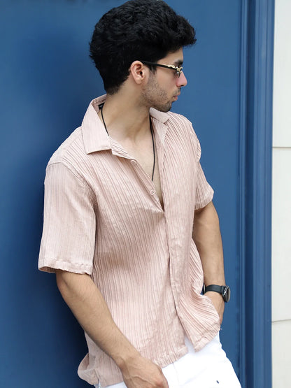 Lush Dusty Peach Half Sleeve Shirt