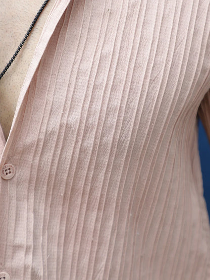 Lush Dusty Peach Half Sleeve Shirt