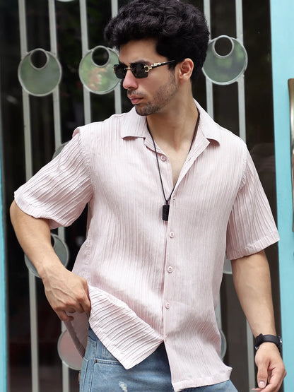 Lush Light Peach Half Sleeve Shirt