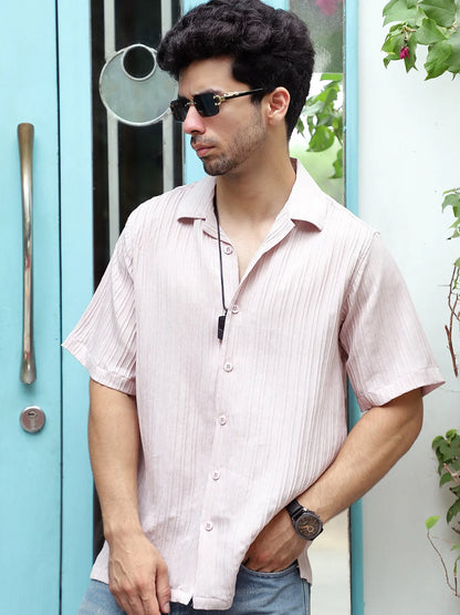 Lush Light Peach Half Sleeve Shirt