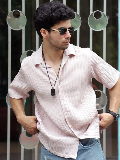 Lush Light Peach Half Sleeve Shirt