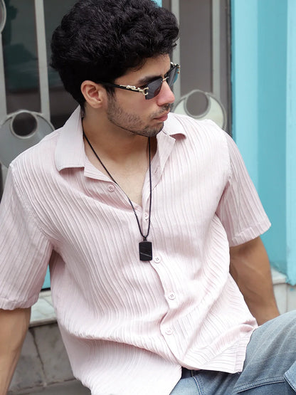 Lush Light Peach Half Sleeve Shirt