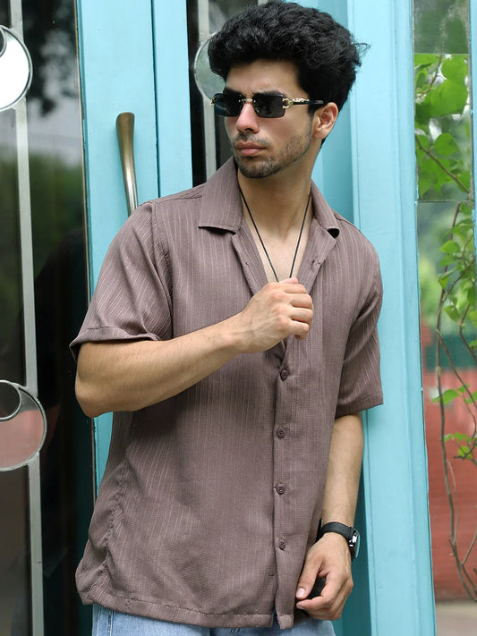 Lush Dusty Brown Half Sleeve Shirt