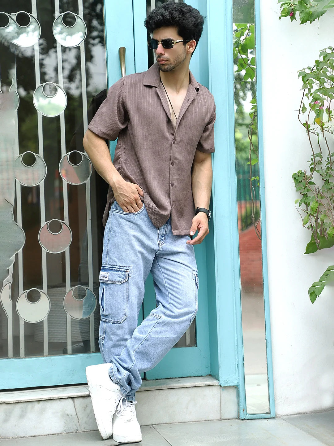 Lush Dusty Brown Half Sleeve Shirt