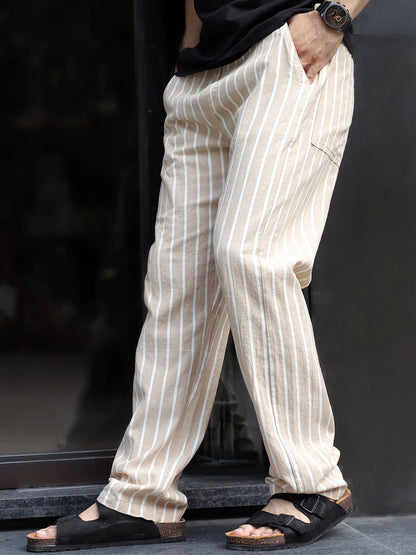 Frostline Beige Stripe Trouser