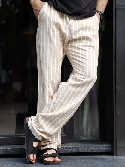 Frostline Beige Stripe Trouser