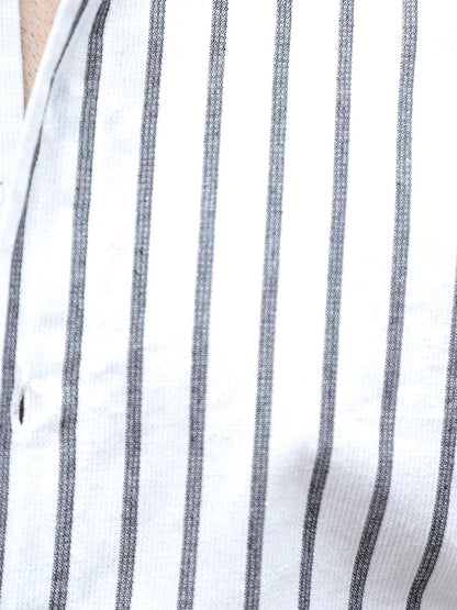 Stonehill White Half Sleeve Stripe Shirt