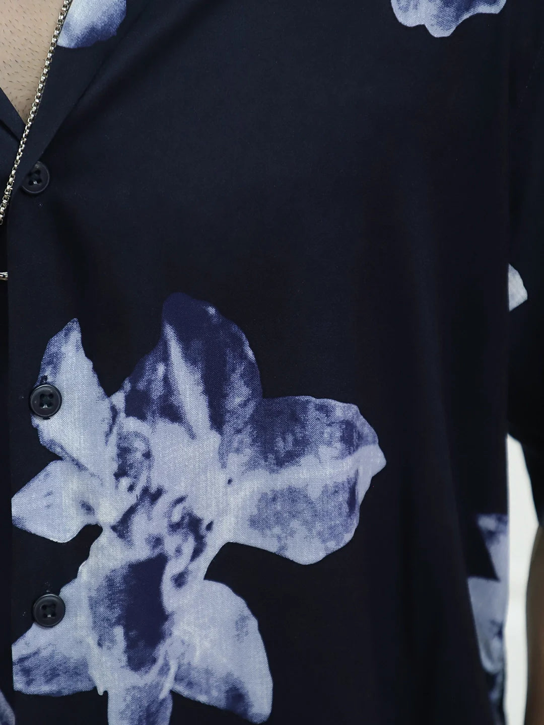 Layali Dark Blue Half Sleeve Printed Shirt