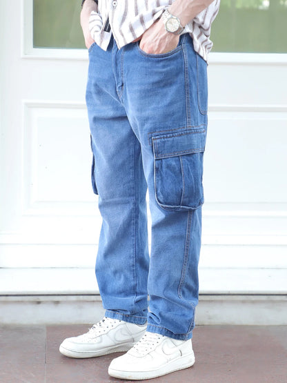 Driftwood Ocean Blue Denim Cargo