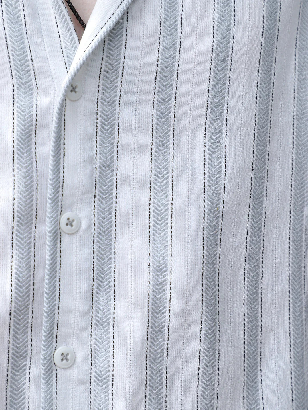 Monsoon Mood Grey Stripe Half Sleeve Shirt