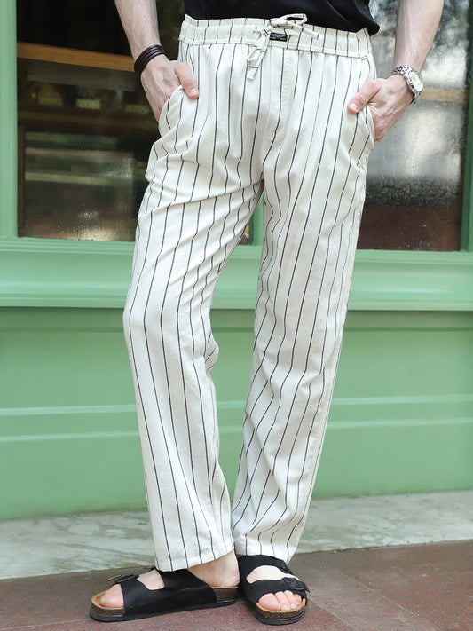 Oatmark Off White Stripe Trouser