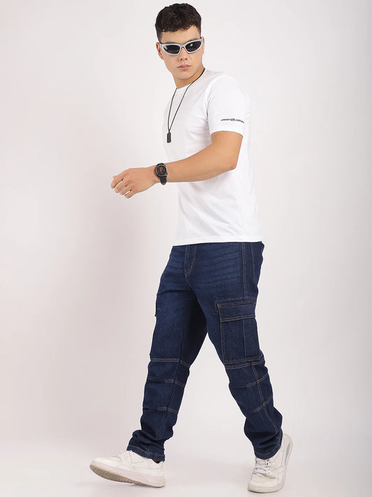 Runway Rebel Dark Blue Denim Cargo