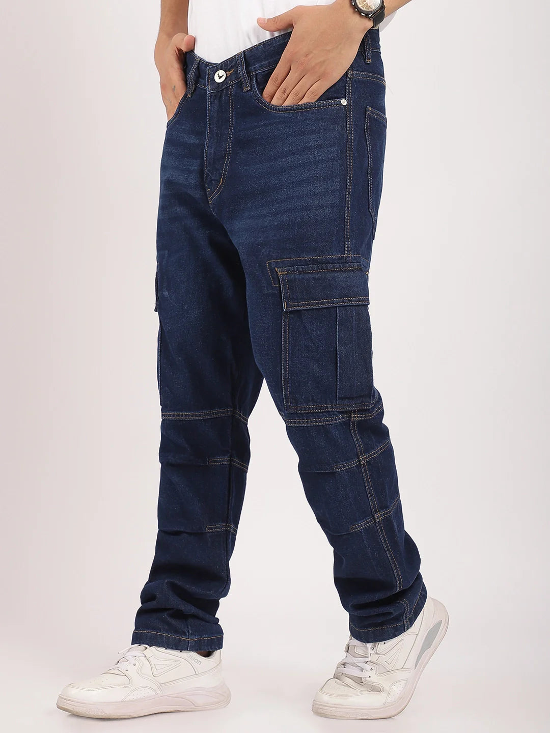 Runway Rebel Dark Blue Denim Cargo