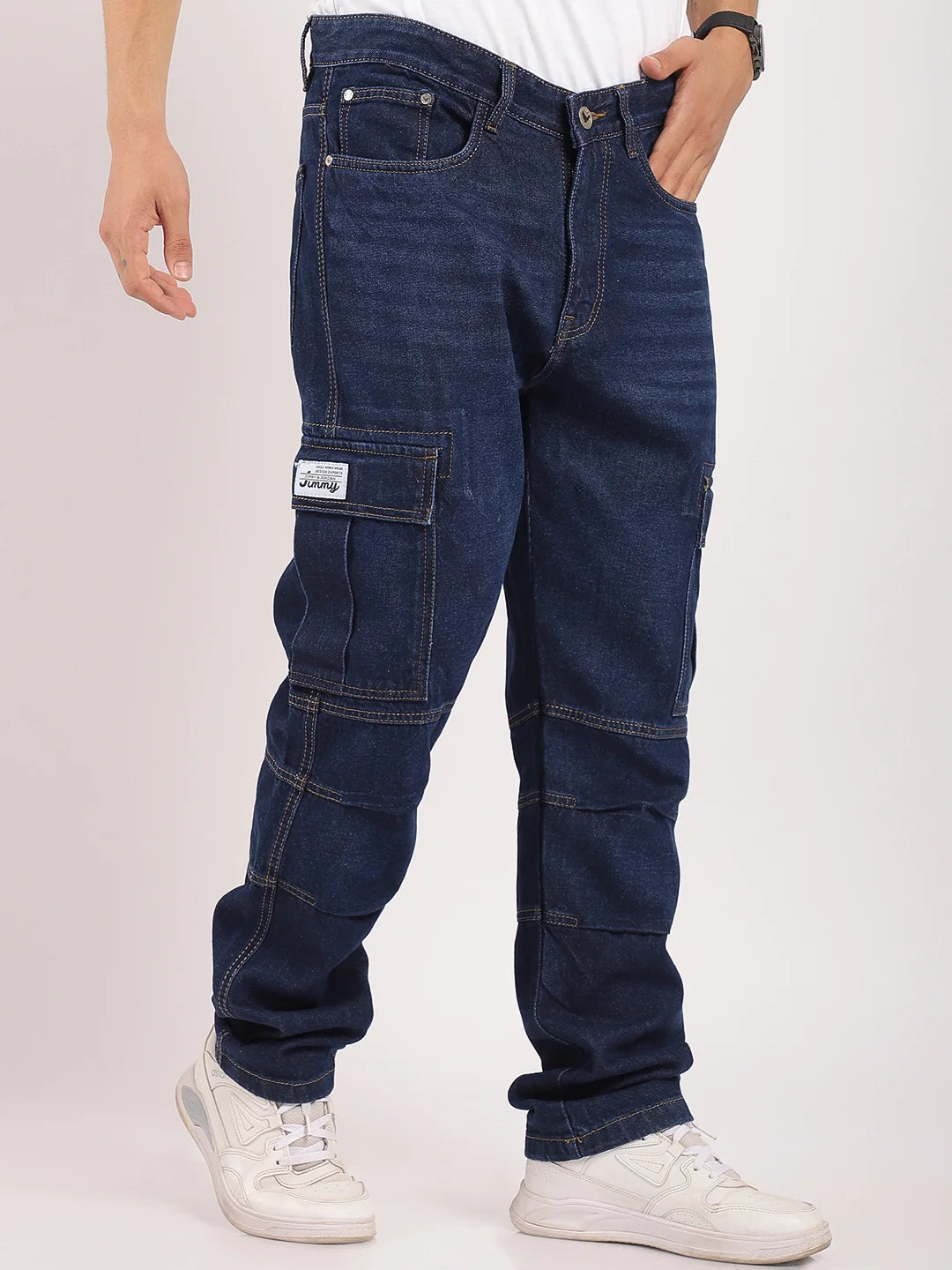 Runway Rebel Dark Blue Denim Cargo
